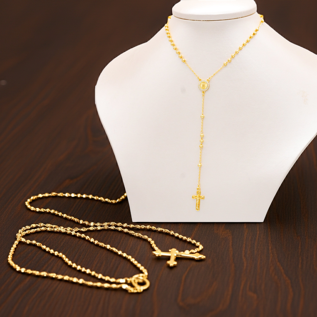 COLLAR TIPO ROSARIO DAMA COVERGOLD DORADO 14K X1 U</p>